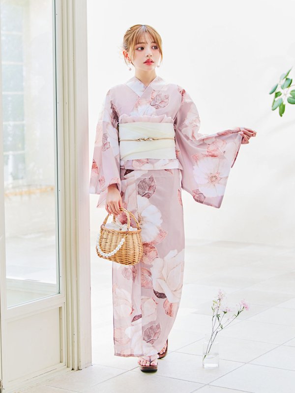 画像5: 【即日発送】【浴衣】 大人スウィートフラワー 薔薇 バラ ローズ 浴衣【浴衣３点セット 浴衣/帯/下駄】[YMT]