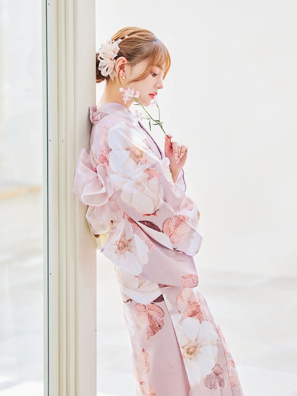 画像8: 【即日発送】【浴衣】 大人スウィートフラワー 薔薇 バラ ローズ 浴衣【浴衣３点セット 浴衣/帯/下駄】[YMT]