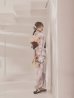 画像7: 【即日発送】【浴衣】ホワイトフラワーブラウン浴衣  【浴衣３点セット 浴衣/帯/下駄】[FB02] (7)
