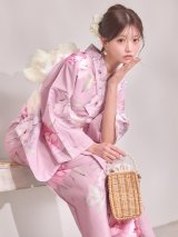 【即日発送】【浴衣】大人スウィート/ピンク地に大柄牡丹浴衣   【浴衣３点セット 浴衣/帯/下駄】[FB02]