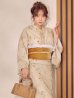 画像1: 【即日発送】パステルイエロー地×小花柄浴衣【浴衣３点セット 浴衣/帯/下駄】[OF04] (1)