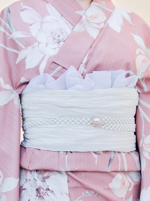 画像15: 【浴衣セール！】【即日発送】【浴衣】 大人スウィート/ピンク地フラワー浴衣 【浴衣３点セット 浴衣/帯/下駄】[YMT]