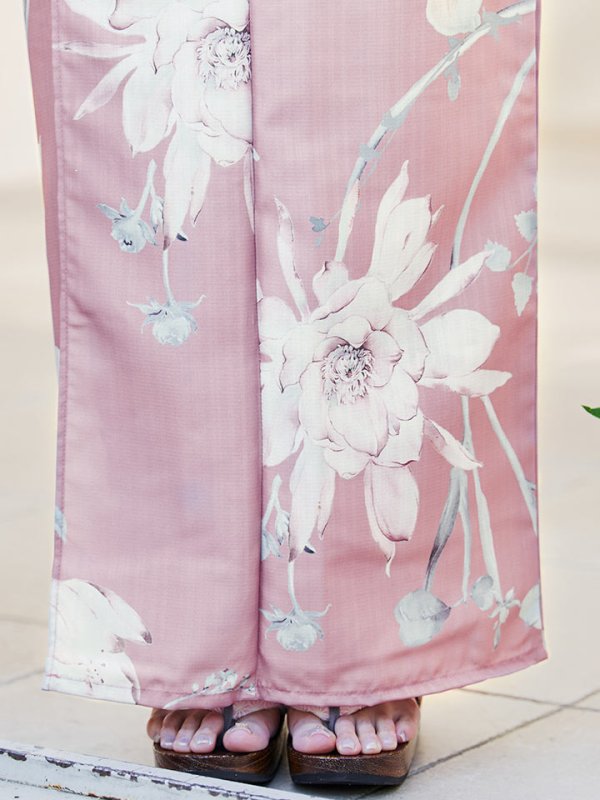 画像16: 【浴衣セール！】【即日発送】【浴衣】 大人スウィート/ピンク地フラワー浴衣 【浴衣３点セット 浴衣/帯/下駄】[YMT]