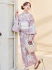 画像4: 【即日発送】【浴衣】 大人スウィート/ピンク地フラワー浴衣 【浴衣３点セット 浴衣/帯/下駄】 OBI-siwa-200-kj-13-OW / HIMO-903-kj-W / YA-1079-kj-6-W / HEKO-800-sb-5-W / GETA-02-ok-5-P  [YMT]