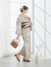 画像13: ヘルシーリーフ柄ベージュ浴衣  【浴衣３点セット 浴衣/帯/下駄】OBI-hira-100-ok-2-BRxBE / HIMO-900-yn-7-MOC / HEKO-800-sb-3-BR / YA-1081-kj-BR / YA-1081-kj-P / GETA-01-kj-5-MOC[YMT]