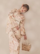 【即日発送！】くすみピンクスウィート浴衣  【浴衣３点セット 浴衣/帯/下駄】[OF04/HC03]