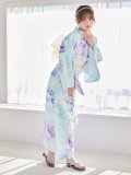 【即日発送】ニュアンスフラワーミント牡丹浴衣  【浴衣３点セット 浴衣/帯/下駄】[OF04/HC03]