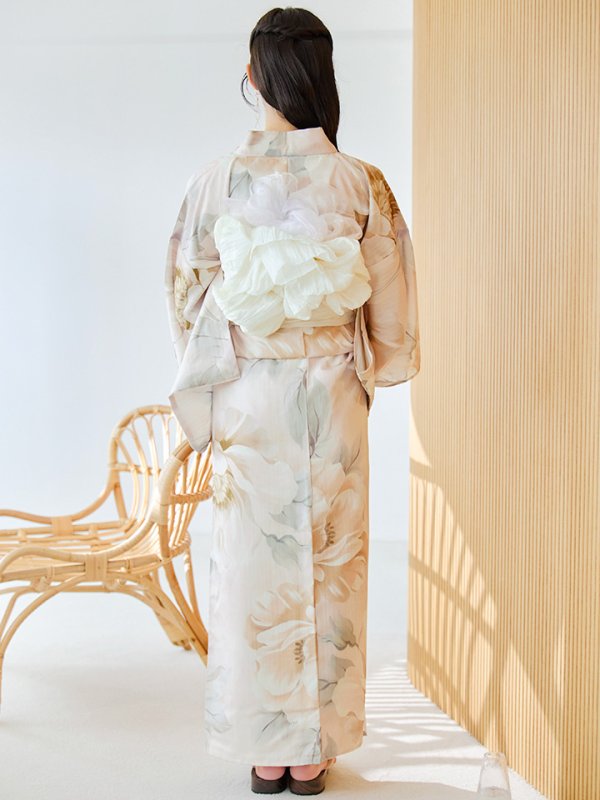 画像16: 【即日発送】クリームイエローピオニー浴衣  【浴衣３点セット 浴衣/帯/下駄】[YMT]