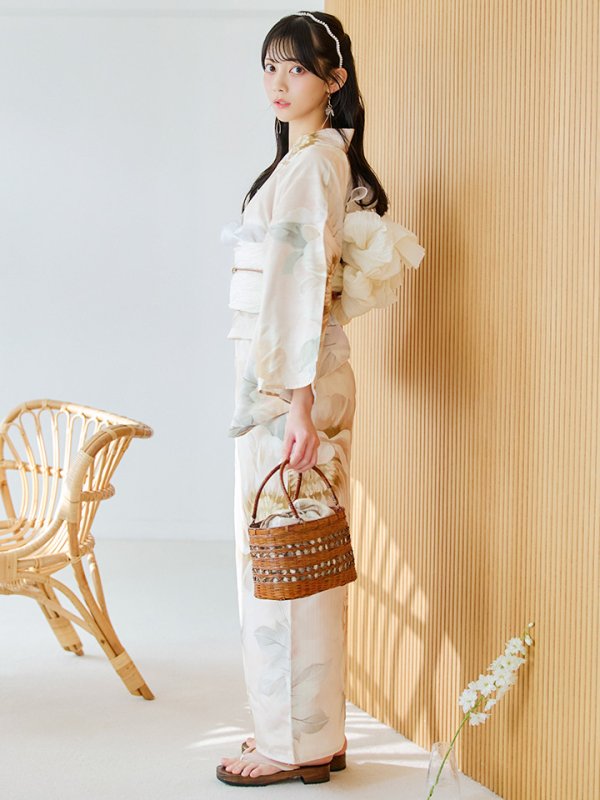 画像3: 【即日発送】クリームイエローピオニー浴衣  【浴衣３点セット 浴衣/帯/下駄】[YMT]