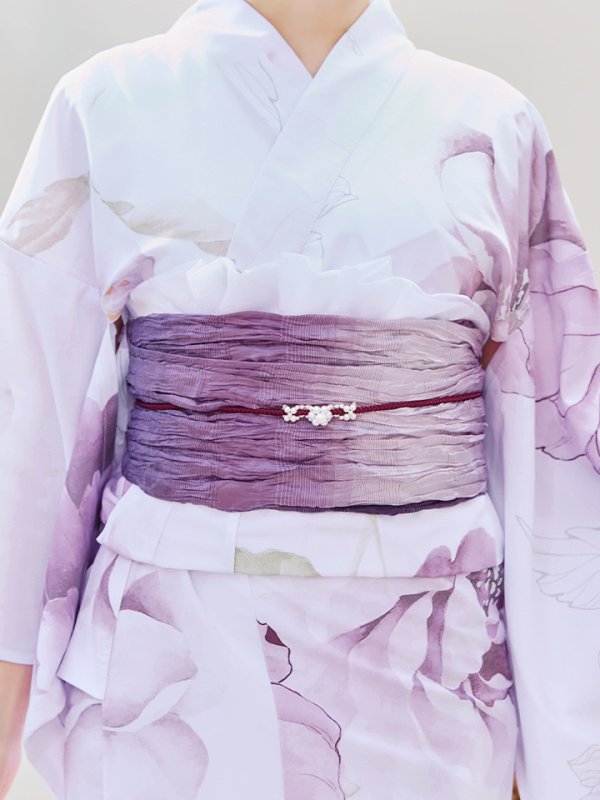 画像16: 【即日発送】アンティークパープルローズ浴衣【浴衣３点セット 浴衣/帯/下駄】[YMT]