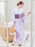 画像7: 【即日発送】アンティークパープルローズ浴衣【浴衣３点セット 浴衣/帯/下駄】OBI-g-500-kj-3-PL / HIMO-902-kj-5-RosePK / HEKO-800-sb-5-WH / YA-73-kn-MVPL / YA-1081-kj-IV / GETA-01-kj-3-IV / [YMT]