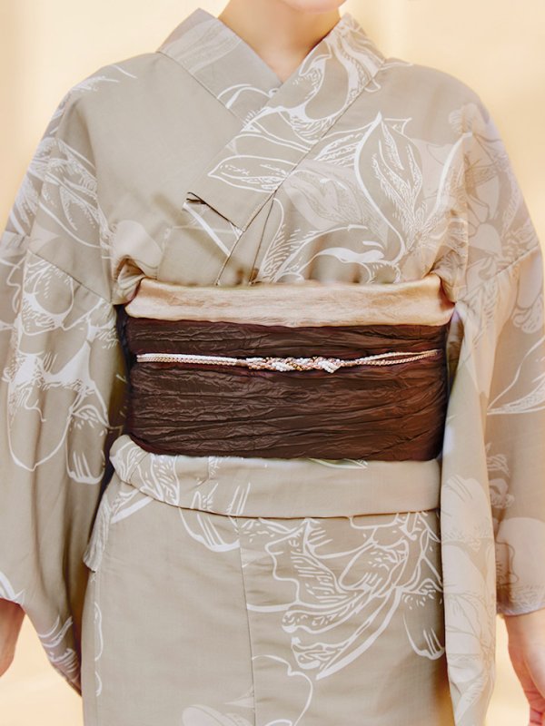 画像16: 【即日発送】ニュアンスフラワーベージュ浴衣【浴衣３点セット 浴衣/帯/下駄】[YMT]