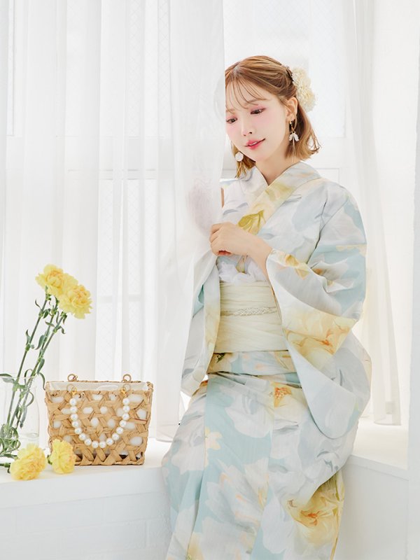 画像26: ニュアンス牡丹ペールトーン浴衣【浴衣３点セット 浴衣/帯/下駄】[YMT]