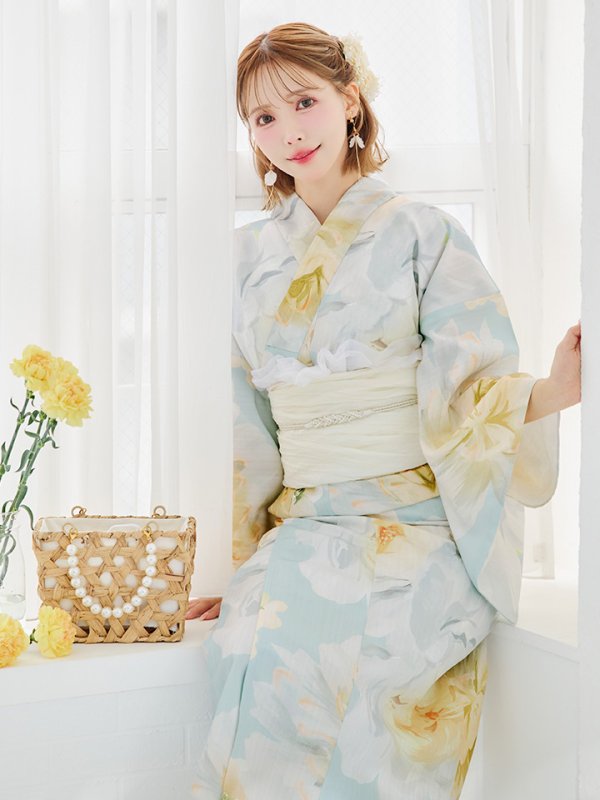 画像27: ニュアンス牡丹ペールトーン浴衣【浴衣３点セット 浴衣/帯/下駄】[YMT]