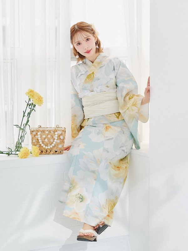 画像28: ニュアンス牡丹ペールトーン浴衣【浴衣３点セット 浴衣/帯/下駄】[YMT]