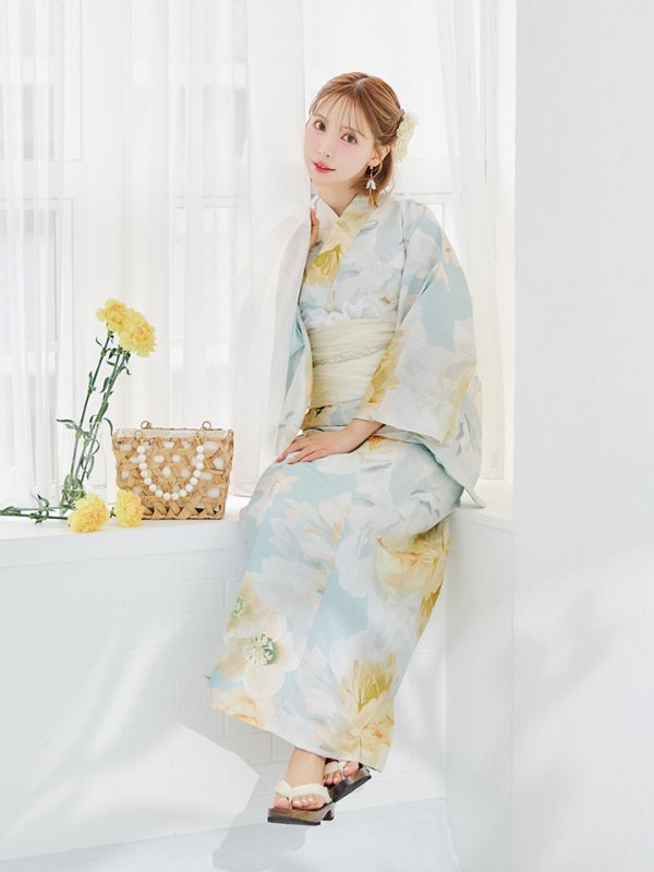 画像29: ニュアンス牡丹ペールトーン浴衣【浴衣３点セット 浴衣/帯/下駄】[YMT]