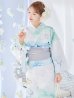 画像7: 大柄アイシーミントフラワー浴衣  【浴衣３点セット 浴衣/帯/下駄】OBI-g-500-kj-8-GY / HIMO-900-yn-5-IV / HEKO-800-sb-10-LBL / YA-1082-kj-W / GETA-01-kj-2-BL/ [YMT]