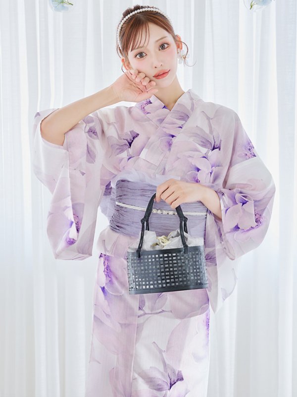 画像10: 【即日発送】ロイヤルモーブ牡丹浴衣  【浴衣３点セット 浴衣/帯/下駄】[OF04]