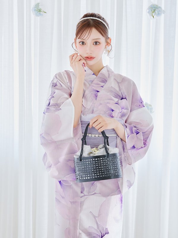 画像11: 【即日発送】ロイヤルモーブ牡丹浴衣  【浴衣３点セット 浴衣/帯/下駄】[OF04]