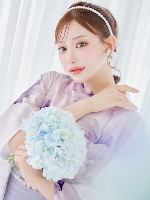 画像8: 【即日発送】ロイヤルモーブ牡丹浴衣  【浴衣３点セット 浴衣/帯/下駄】[OF04]