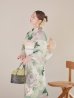 画像12: アンティークフラワーモダン浴衣  【浴衣３点セット 浴衣/帯/下駄】OBI-siwa-200-kj-13-OW / HIMO-901-wk-5-KHA / HEKO-800-sb-11-MOC / YA-1066-kj-IV / YA-1066-kj-B / GETA-01-kj-3-IV / [YMT]