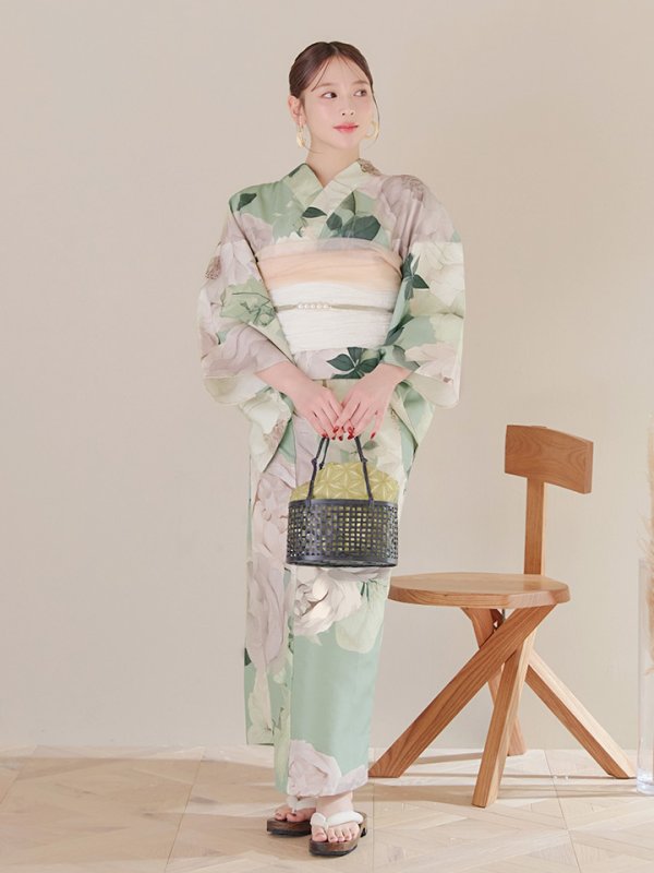 画像13: 【即日発送】アンティークフラワーモダン浴衣  【浴衣３点セット 浴衣/帯/下駄】[YMT]