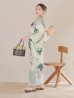 画像14: アンティークフラワーモダン浴衣  【浴衣３点セット 浴衣/帯/下駄】OBI-siwa-200-kj-13-OW / HIMO-901-wk-5-KHA / HEKO-800-sb-11-MOC / YA-1066-kj-IV / YA-1066-kj-B / GETA-01-kj-3-IV / [YMT]