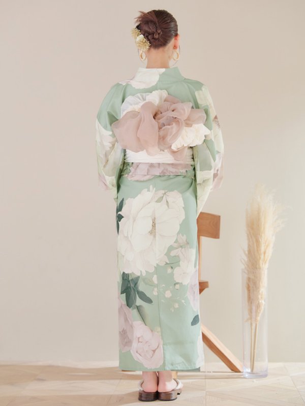 画像17: 【即日発送】アンティークフラワーモダン浴衣  【浴衣３点セット 浴衣/帯/下駄】[YMT]