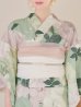 画像18: アンティークフラワーモダン浴衣  【浴衣３点セット 浴衣/帯/下駄】OBI-siwa-200-kj-13-OW / HIMO-901-wk-5-KHA / HEKO-800-sb-11-MOC / YA-1066-kj-IV / YA-1066-kj-B / GETA-01-kj-3-IV / [YMT]