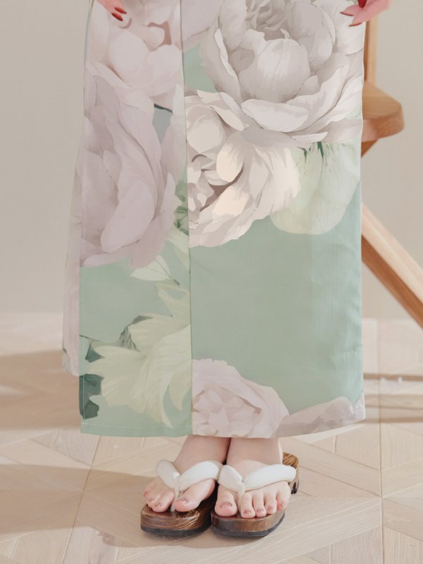 画像19: 【即日発送】アンティークフラワーモダン浴衣  【浴衣３点セット 浴衣/帯/下駄】[YMT]