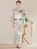 画像4: アンティークフラワーモダン浴衣  【浴衣３点セット 浴衣/帯/下駄】OBI-siwa-200-kj-13-OW / HIMO-901-wk-5-KHA / HEKO-800-sb-11-MOC / YA-1066-kj-IV / YA-1066-kj-B / GETA-01-kj-3-IV / [YMT]