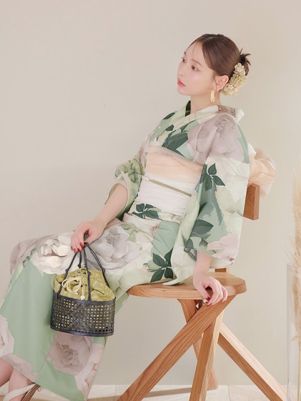 画像5: 【即日発送】アンティークフラワーモダン浴衣  【浴衣３点セット 浴衣/帯/下駄】[YMT]