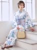 画像3: 瑠璃色ビオラブーケ浴衣  【浴衣３点セット 浴衣/帯/下駄】[YMT]