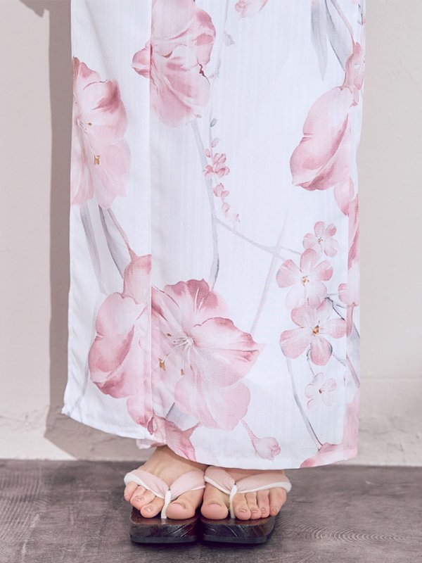 画像22: ニュアンスピンク水彩朝顔浴衣 【浴衣3点セット 浴衣/帯/下駄】[OF04]