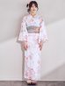 画像4: ニュアンスピンク水彩朝顔浴衣 【浴衣3点セット 浴衣/帯/下駄】[YMT]