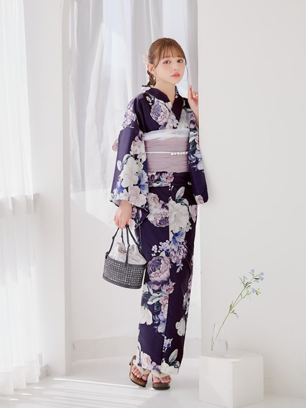 画像16: 【即日発送】クラシカルフラワーブーケ浴衣  【浴衣３点セット 浴衣/帯/下駄】[OF04]