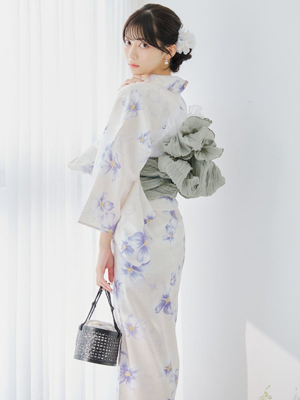 画像4: 【即日発送】紫の花揺蕩う浴衣  【浴衣３点セット 浴衣/帯/下駄】[YMT]