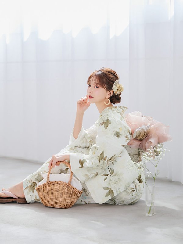 画像10: 【即日発送】秋静牡丹の大人浴衣  【浴衣３点セット 浴衣/帯/下駄】[YMT]