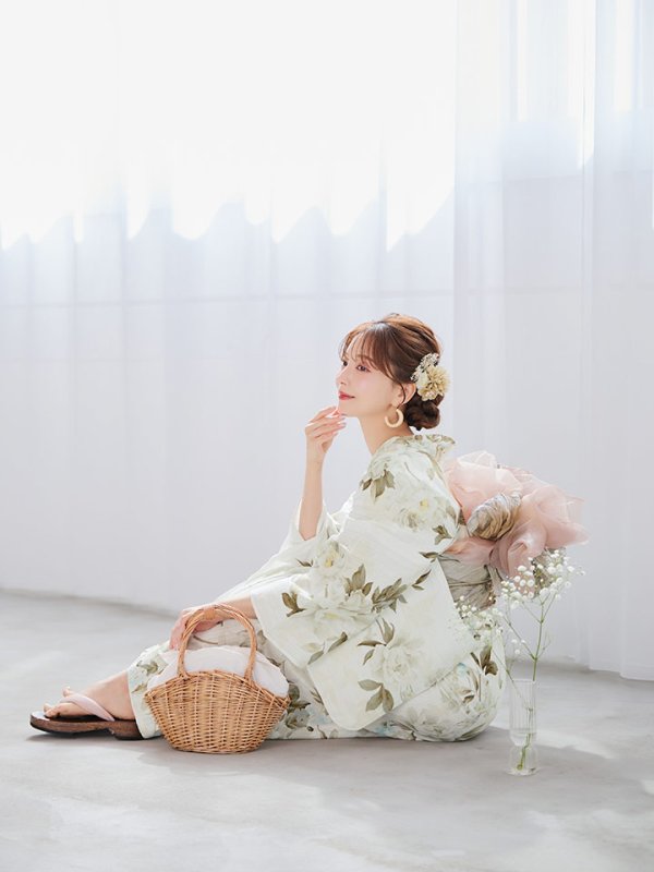 画像9: 【即日発送】秋静牡丹の大人浴衣  【浴衣３点セット 浴衣/帯/下駄】[YMT]