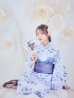 画像2: 【即日発送】1人で簡単に着られる！ワンピース / セパレート浴衣セット 水彩椿柄 【浴衣4点セット】[YMT] (2)