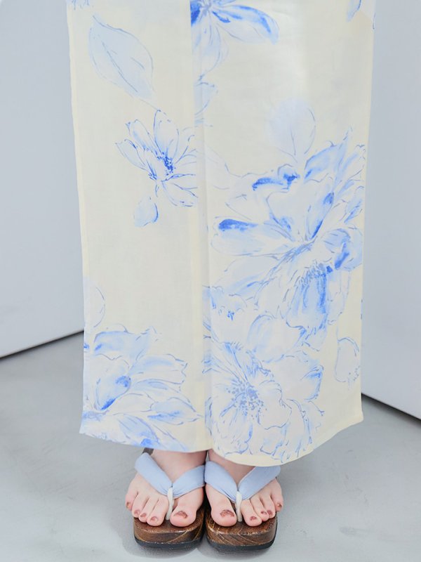 画像24: 【即日発送】グラデーションブルー牡丹和モダン浴衣  【浴衣３点セット 浴衣/帯/下駄】[YMT]