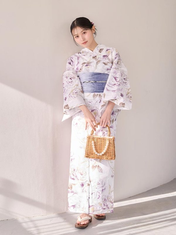 画像11: 【即日発送】藤霞のアンティークローズ浴衣  【浴衣３点セット 浴衣/帯/下駄】[OF04/HC03]