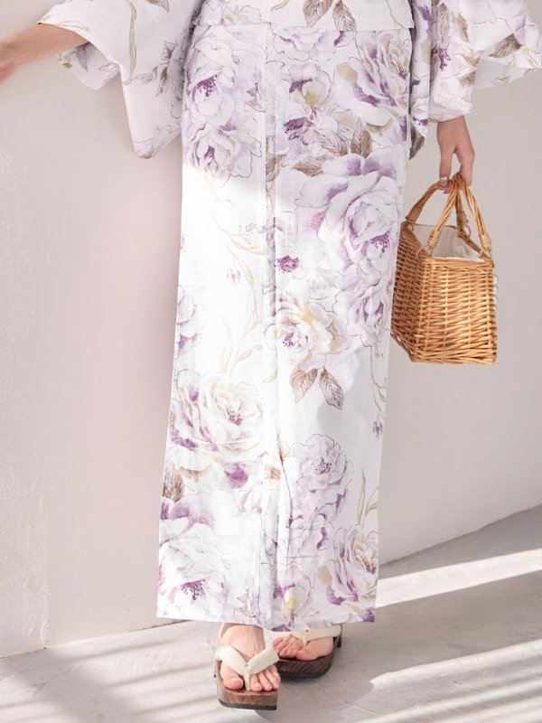 画像19: 【即日発送】藤霞のアンティークローズ浴衣  【浴衣３点セット 浴衣/帯/下駄】[OF04/HC03]