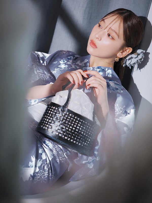 画像5: 【即日発送】グレイ×モードフラワー浴衣  【浴衣３点セット 浴衣/帯/下駄】[YMT]