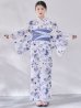 画像4: 【即日発送】水墨ニュアンスフラワー浴衣  【浴衣３点セット 浴衣/帯/下駄】[OF04/HC03] (4)