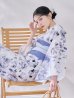 画像14: 【即日発送】水墨ニュアンスフラワー浴衣  【浴衣３点セット 浴衣/帯/下駄】[OF04/HC03] (14)