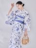 画像15: 【即日発送】水墨ニュアンスフラワー浴衣  【浴衣３点セット 浴衣/帯/下駄】[OF04/HC03] (15)