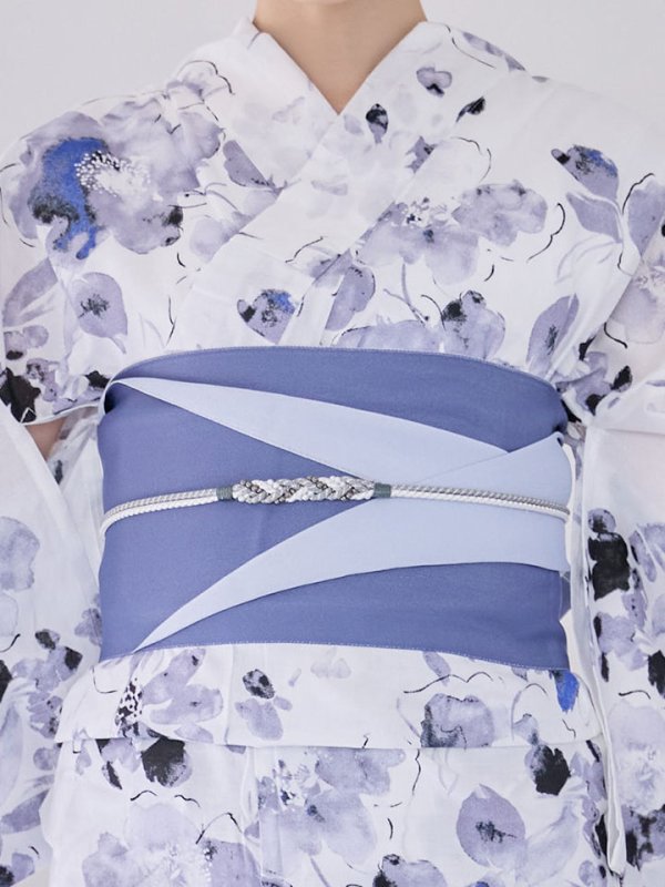 画像19: 【即日発送】水墨ニュアンスフラワー浴衣  【浴衣３点セット 浴衣/帯/下駄】[OF04/HC03]