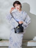 【Riuコラボ】【予約 / 6月下旬発送予定】ブルーローズ浴衣 OBI-lame-400-kj-8-NV / HIMO-900-yn-2-DusBL  / HEKO-800-sb-5-WH / YA-1001-kj-BL / YA-1078-wk-BLGY / GETA-01-kj-2-BL [y/YMT]