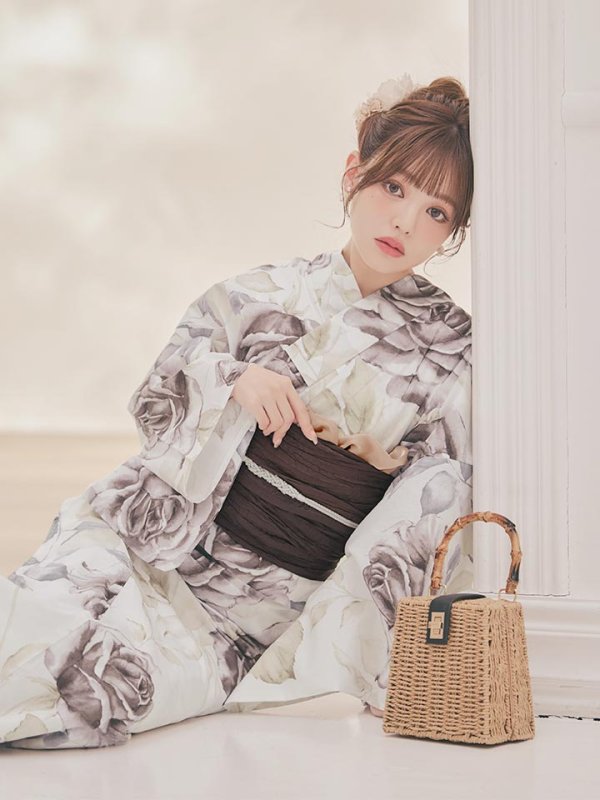 画像2: 送料無料！エクリュアンティークローズ浴衣【浴衣３点セット 浴衣/帯/下駄】[OF04]【予約 / 4月上旬発送予定】